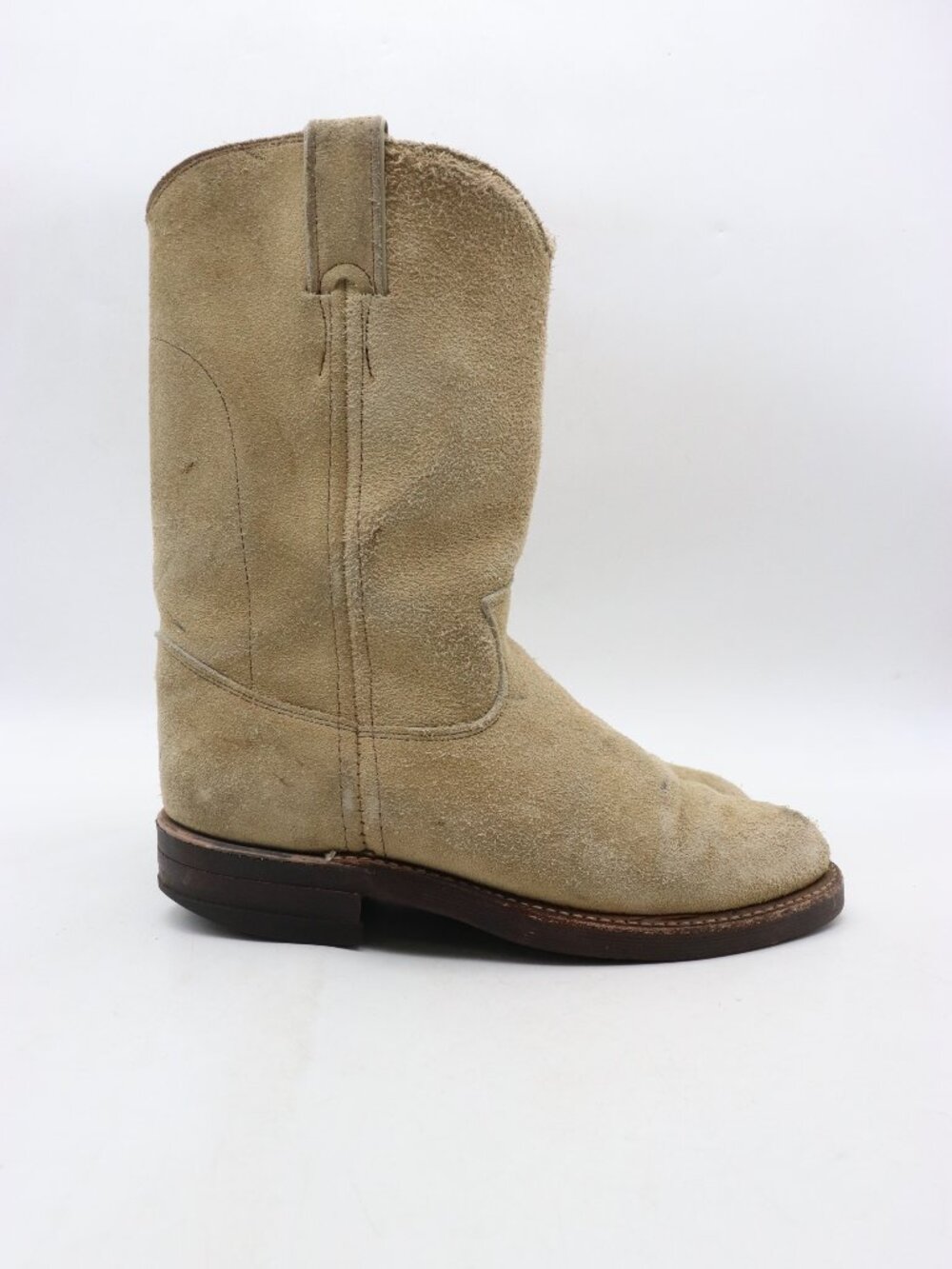 Chippewa Tan Suede Roper Boots Women's Size 5.5 B Pull On Oil Resistant USA